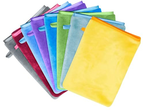 JETOP 8 Stück Mikrofaser Waschlappen Gesicht 15x21cm Körper Weich Saugstark | Bunt Koralle Samt Wiederverwendbar Waschlappen Baumwolle Alternative Waschhandschuhe für Bad Abschminken Spa