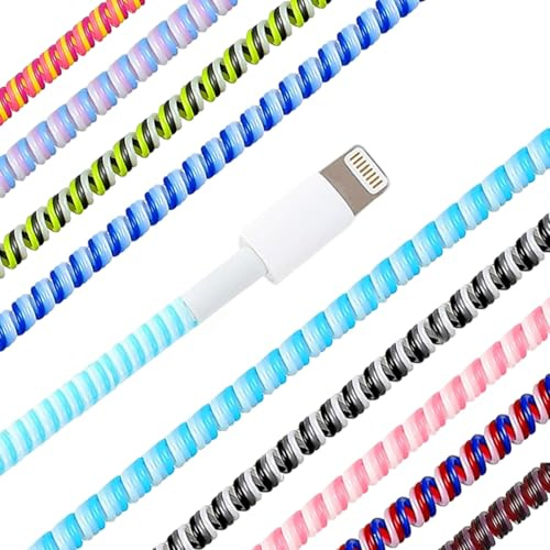 10 Pieces Cord Protectors from Pets No Chew, Spiral Cable Protector Charger Cover Wire Protector Headphone Charger Saver Data Lines Cover Wire Repair for Phone USB