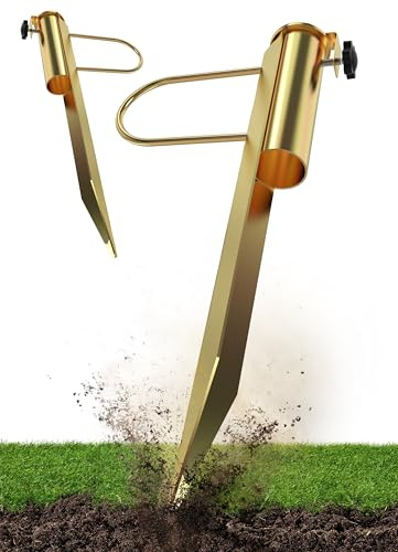 Menz Schirmständer Erdspieß aus Metall 2er Set | Robuster Sonnenschirmhalter Rasendorn, Bodenhülse Sonnenschirm für Strand, Garten und Outdoor-Einsatz