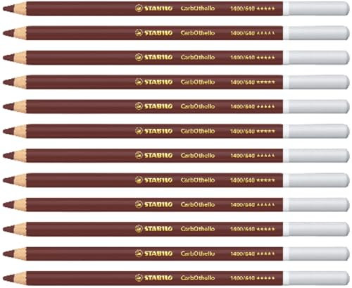 STABILO CarbOthello - Chalk-Pastel Pencil - Pack of 12 - Caput Mortuum Violet