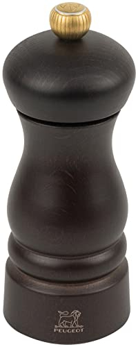 PEUGEOT Clermont Manuelle Salzmühle, Klassische Mahlgradeinstellung, Höhe: 13 cm, Holz, Braun, 27940