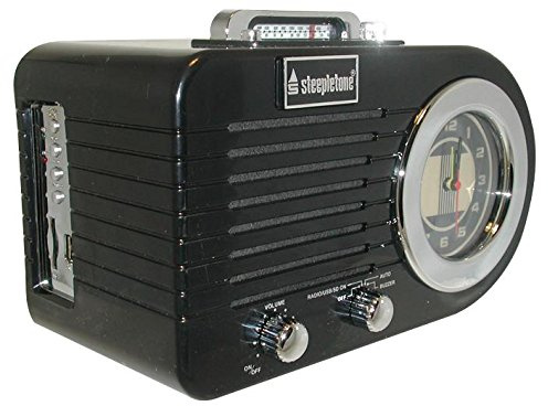 STEEPLETONE ROXETTE/BLACK Roxette Black Retro Radio Alarm Clock