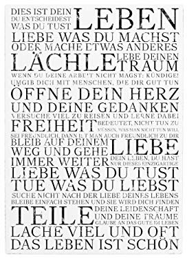 Interluxe Shabby Vintage WANDTAFEL Schild Dies IST Dein Leben Motivation Holzschild Landhaus