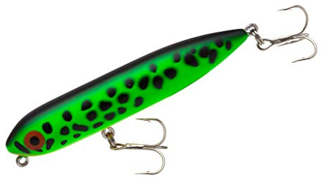 Heddon Zara Spook Topwater Angelköder – Legendärer Walk-The-Dog-Köder, Fluoreszierendes grünes Crawdad, Zara-Welpe (0,6 g)