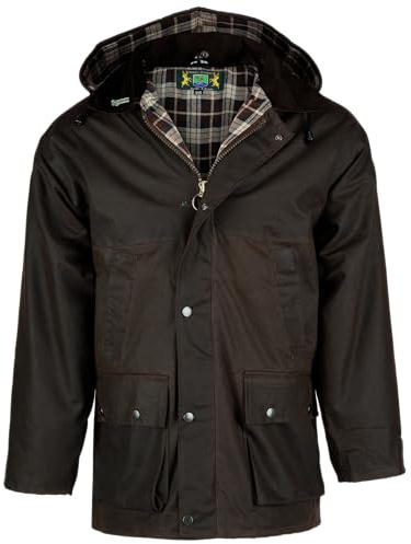 Romneys Wachsjacke Country – klassische englische Outdoorjacke aus gewachster Baumwolle, wasserdicht & winddicht, robuste Regenjacke mit Kapuze für Damen und Herren