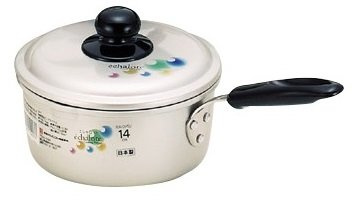Japan-made aluminum pot 14cm milk pan shallots Hokuriku aluminum (Japan import / The package and the manual are written in Japanese)