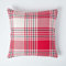 Homescapes Karierte Kissenhülle mit schottischem Tartan-Muster 60 x 60 cm, Kissenbezug für Sofakissen/Zierkissen aus 100% Baumwolle mit Reißverschluss, Schottenmuster rot-weiß