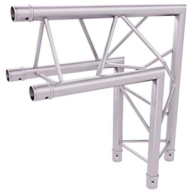 Alu System Trussing AST, Traverse 3 Punkt, Deko Truss, 2 Wege Eck 90°, Spitzen Außen