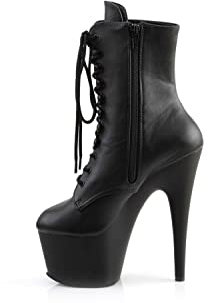 Pleaser Damen ADORE-1020 Klassische Stiefel, Schwarz (Schwarz (Blk Faux Leather/Blk Matte), 41 EU
