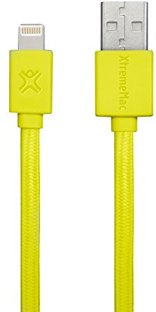 XtremeMac XCL-USB-93 Câble Lightning Plat pour iPod/iPhone/iPad Jaune
