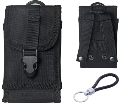 Hengwin Nylon Kleine Gürteltasche Handyhülle für iPhone 16, 16Pro, iPhone 15 14 13 12 11 Pro, Samsung S24 S23 Smartphone Karten Taillentasche