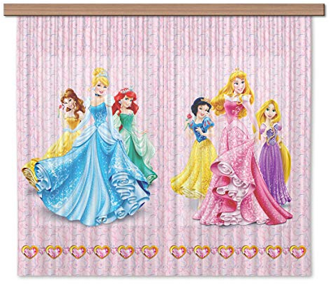 AG Design Disney Prinzessinnen Polyester Vorhänge Kinderzimmer 180 x 160 cm Gardinen 1 Einheiten | FCSXL 4372