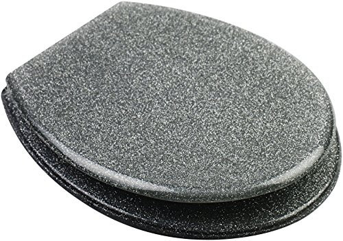 Glitter Toilet Seat Range Novelty Glitzy Sparkle Resin Bathroom Silver Glitter