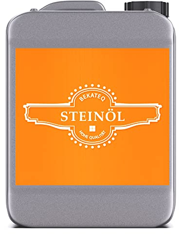 Steinöl 10l Schieferöl, Betonöl, Naturstein Öl, Pflegeöl & Steinimprägnierung I Steinpflegemittel für innen außen I Für Küche, Wohnzimmer, Terrasse, Bad, Keller I Farblos - BEKATEQ BE-855