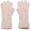 styleBREAKER Damen Strick Handschuhe mit Zopfmuster, Metallic Look und doppeltem Bund, Winter Strickhandschuhe 09010018, Farbe:Altrose