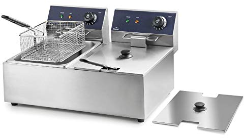 Lacor 69466 69466-Professional Double Electric Fryer 2500 W (x2), 12 L, Stainless Steel