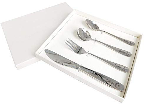 EDSG Personalised Children's Cutlery | Engraved Kid Knife and Fork 4pcs Stainless Steel | Kids Cutlery Customized Any Name with Gift Box for Christmas Hand Finished in UK(Girl)