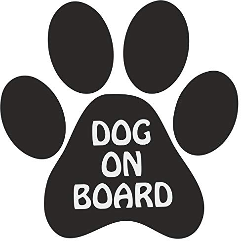 carstyling XXL Aufkleber Pfote ' Dog on Board' schwarz 110 x 110 mm