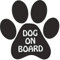 carstyling XXL Aufkleber Pfote ' Dog on Board' schwarz 110 x 110 mm