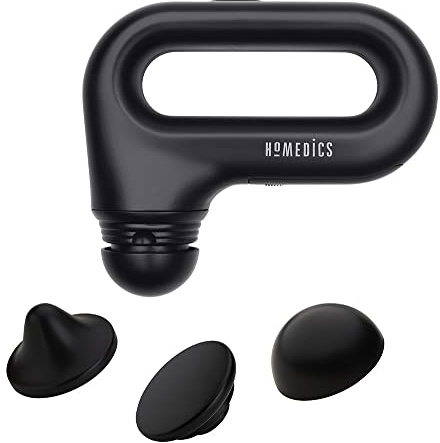 HoMedics Portable Full Body Vibration Massager,Effective Targeted and Full-Body Massage,High & Low Intensity Levels,Ergonomic Easy-Grip Handle 3 Interchangeable Attachments,2 AA Batteries Included