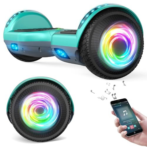 SISIGAD Offroad Hoverboard Kinder Adults mit 6,5 Reifen Leistungsstarke große Batterie Hoverboard Bluetooth-Lautsprechern LED-Licht