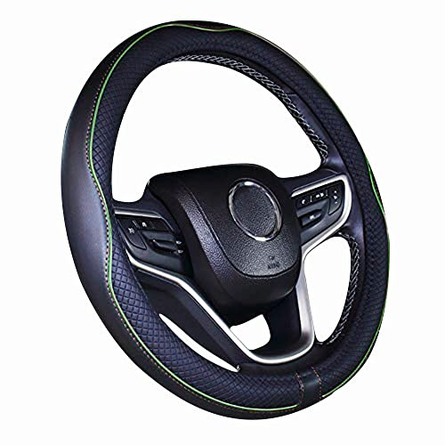 Mayco Bell Universal-Lenkradbezug in Standardgröße, rutschfest, sicher, weich, atmungsaktiv, langlebig, vollständig, bequemer Griff, Mikrofaser-Leder (36,8–38,1 cm, grün)