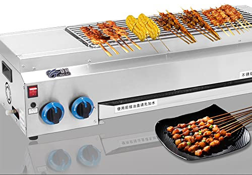 MNSRRN Smokeless Commercial Grill, Large Capacity Gas/Electric Dual Purpose Grill, Stainless Steel Portable Outdoor Picnic Grill,20cm