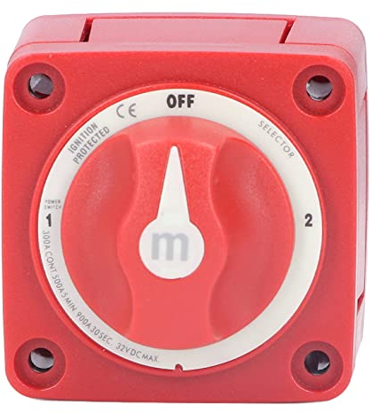 Batterie Trennschalter Auto Batterietrennschalter 300A Batterieschalter 3 Position Zweikreis Stromtrenner Trennschalter für Marine Boot