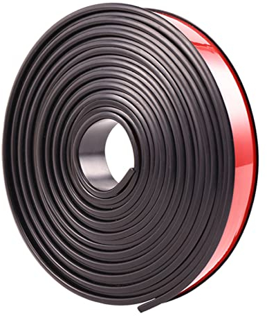 GELUNBIY U-Shape Flexible Self Adhesive Furniture Edging Tape, Soft PTE Edge Tape, Peel and Stick DIY Edge Protector for Cabinet Repair, Furniture Restoration (U20mm x 3m, Black)