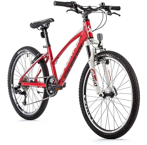 24 Zoll Alu Mountainbike Leader Fox Spider Girl 8 Gang S-Ride MTB Rot Weiss