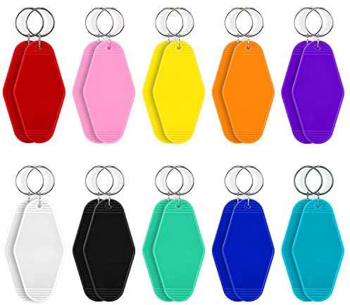 SAVITA 20pcs Porte Clé Sublimation, Double Face Keychain Blank Porte-Clés Personnalisé pour Bricolage Artisanat Ornement Fermeture Éclair
