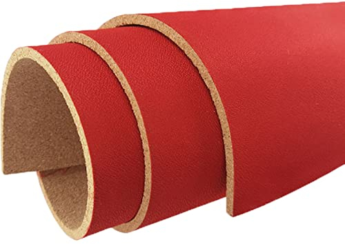 SRNSAEB Pinnwand Kork Selbstklebende Korkplattenrolle 8 mm Dick, Keine Rahmen-Kork-Platten-Rolle für Wand, Kunstwerk Aufkleber Memos Fotos Display, Rot (Size : 1.22x0.82m/48x32.3in)