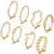 FUNEIA 14 Karat Vergoldet Ringe Set Gold Damen Stapelringe Fingerring Sliver für Frauen Herz CZ Dünn Verlobungsring Eheringe Wasserfest Schmuck (Gold Set 1, 57（18.1）)