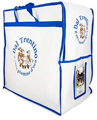 Piumino d’Oca Trentino 100% Piuma D'Oca Naturale Caldo e Soffice Piumone Invernale Imbottitura 360 gr/mq Letto Singolo Una Piazza per Sacco 155x200 cm