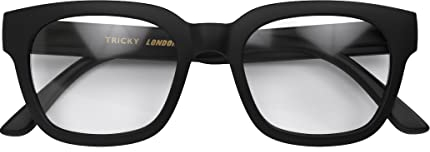 LONDON MOLE Brillen | Heikle Lesebrille | Rechteckige Gläser | Coole Leser | Stilvolle Lesebrille | Herren Damen Unisex | Federscharniere | Mattschwarz | +1,5 Vergrößerung