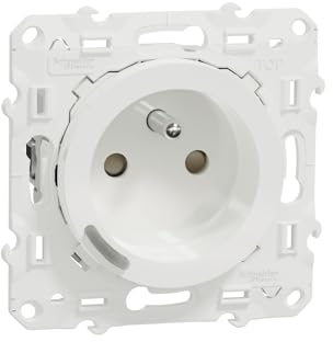 Schneider Electric - Wiser Odace - Prise 2P+T connectée - 16A - zigbee - Blanc - S520559