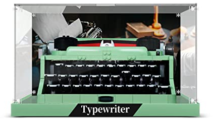 AZIZAT Acryl-Vitrine, klare Showbox, Displaybox für LEGO Ideas Schreibmaschine 21327 Gebäudemodell. (nur Aufbewahrungsbox)