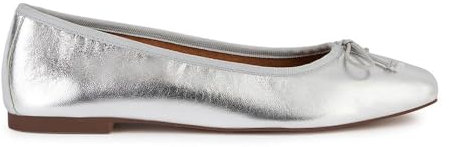 Geox D Marsilea A, Balletto Piatto Donna, Argento, 38 EU