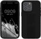 kwmobile Case Compatible with iPhone 15 Pro Max - Case with Hand Strap and Stand Soft TPU Silicone Coating - Black