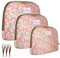Set 3 Neceser Mujer Impermeable (S, M, L) con Asas - Organizador Maquillaje y Bolsa de Aseo Multiusos para Viaje, Playa, Piscina, Niñas, Bebé - Color Rosa