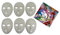 BUSDUGA 4392 6er Set Theatermasken zum bemalen und gestalten, 20x15cm, Masken zur individuellen Gestaltung, Kindergeburtstag Halloween Fasching (mit Federn)