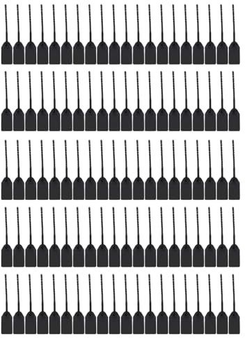 100 Stück Schwarz Kunststoff-Siegel, Sicherheitsetiketten, nummerierte Kabelbinder, manipulationssichere Kabelbinder für Handtaschen, Gepäck, Kleidung, Schuhe, Postpakete