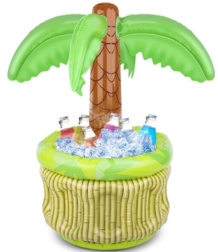 FUTUREPLUSX Inflatable Palm Tree Cooler, Drink Holder for Pool Palm Tree Blow Up Cooler Beverage Cooler for Hawaiian Party Decorations