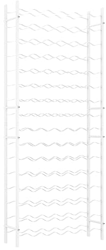 vidaXL Casier à Bouteilles pour 96 Bouteilles Étagère à Vin Casier à Boisson Stockage Rangement Cuisine Maison Intérieur Blanc Métal