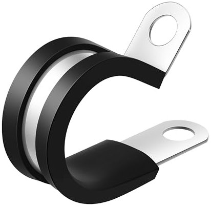 50 Stück 3/4 Zoll Kabelklemmen, 304 Edelstahl, gummierte Kabelklemmen, Rohrschellen