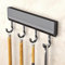 LNGFSH 2 Piezas Colgador de Utensilios de Cocina Barra Cocina Utensilios Movible Colgador de Aluminio para Utensilios Cocina Olla Sartén (Negro,con 4 Ganchos 20cm)