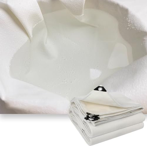 SXBHDM Bâche en Toile, bâche en Coton Blanc, bâche Robuste, imperméable avec œillets renforcés, couvertures polyvalentes pour auvents de Toit, Camping, Patio, Piscine, Bateaux(1x1.5m)