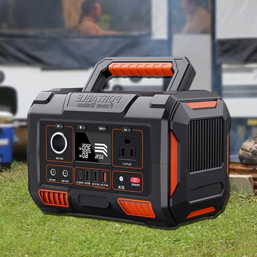 guoyjmm Batterie Externe Portable Power Station Générateur Solaire LiFePO4 288 Wh Puissance maximale 300 W Onde sinusoïdale Pure avec 8 Ports d'alimentation pour la Maison en Plein air Camping