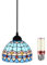 Uziqueif Lampen Hängend, Tiffany Mediterran Style Hängelampe, 8 Zoll Vintage Pendant Light, Glas Lampenschirm, Höhenverstellbar, Pendelleuchten für Esstisch Küche Flur Schlafzimme Wohnzimmer