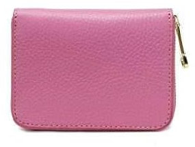 Chicca Borse Portafoglio piccolo da donna in pelle ziparound (Rosa)